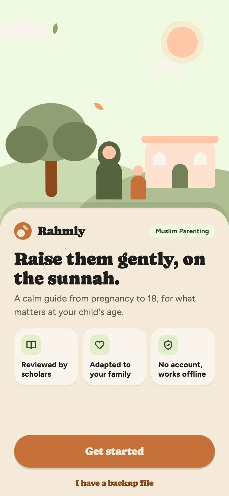 Rahmly screen: Welcome